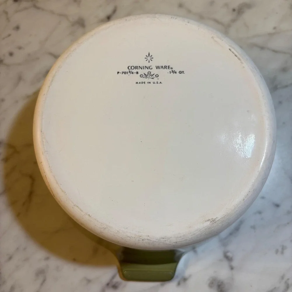 Vintage Corning Ware Avocado Green Casserole Dish Set P-701-B P-701 3/4-B 2pc